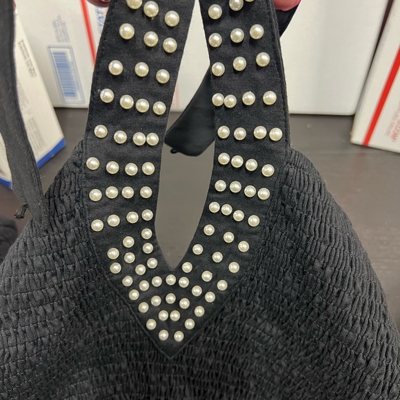 SHEILAY Women’s XL Fancy Black Shirt NEW - Picture 6 of 7